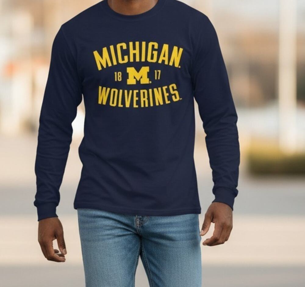 Knights Apparel Michigan Wolverines EST 1817 Men's XL Long Sleeve Pullover Shirt
